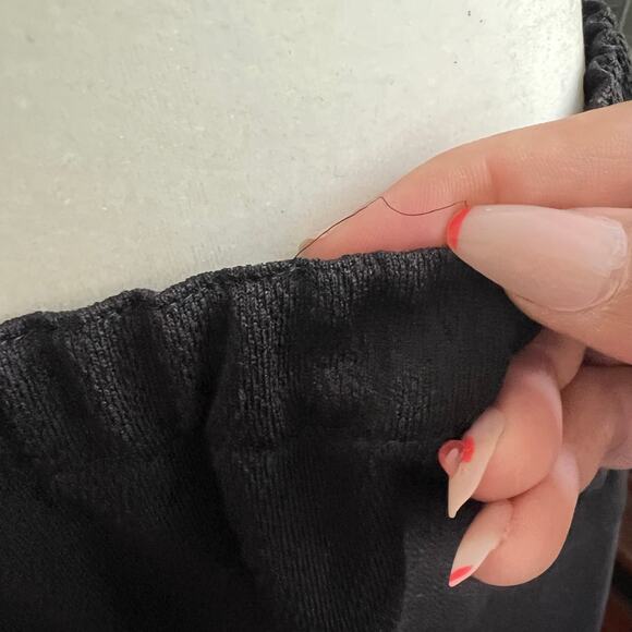 80s/90s Vintage Homemade Black Full Skirt Size XS Elastic Waist Midi Minimalist - Picture 14 of 16